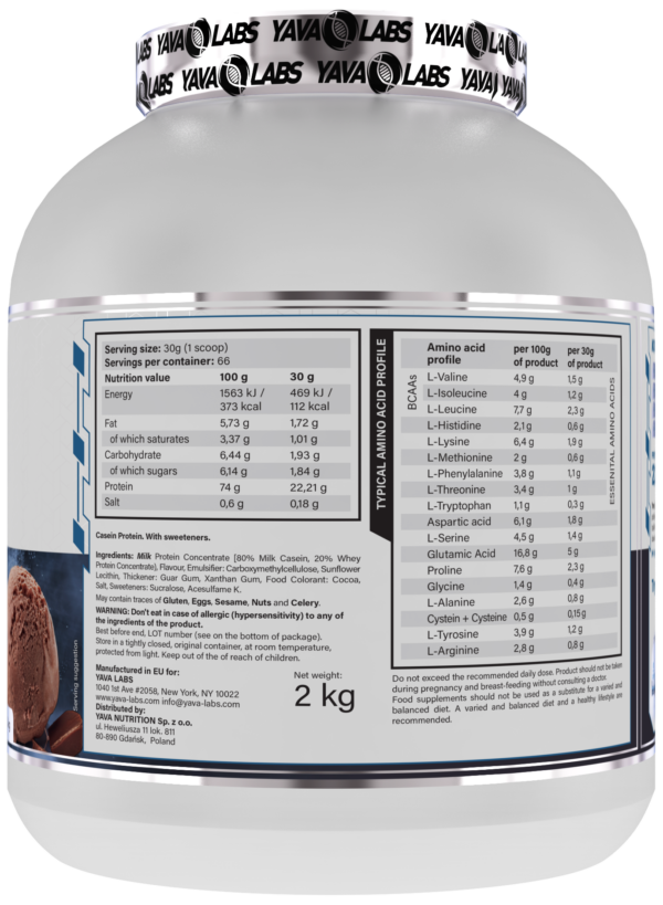 Protein Casein 2kg / Białko Kazeinowe dla sportowców - obrazek 4